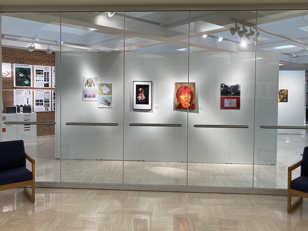 View from lobby front window all four artists samples